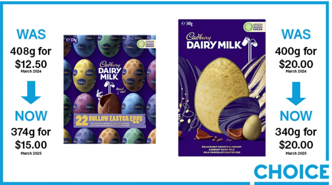 Cadbury product comparisons