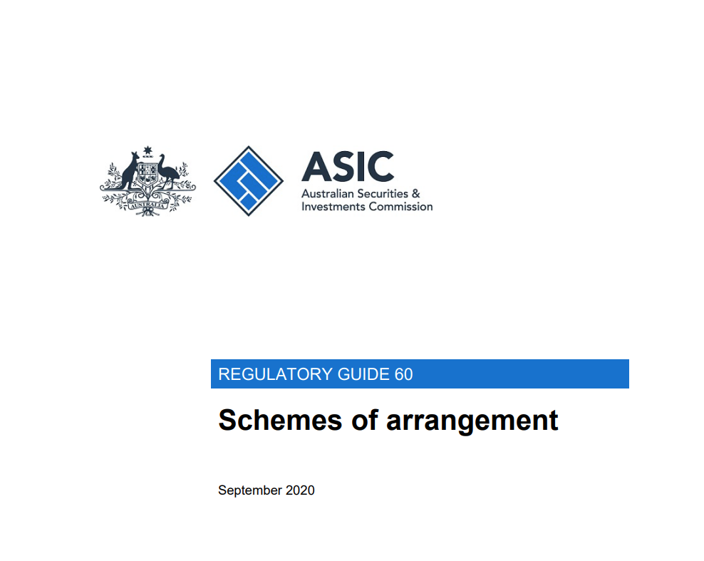 Regulatory Guide 60 Schemes of Arrangement