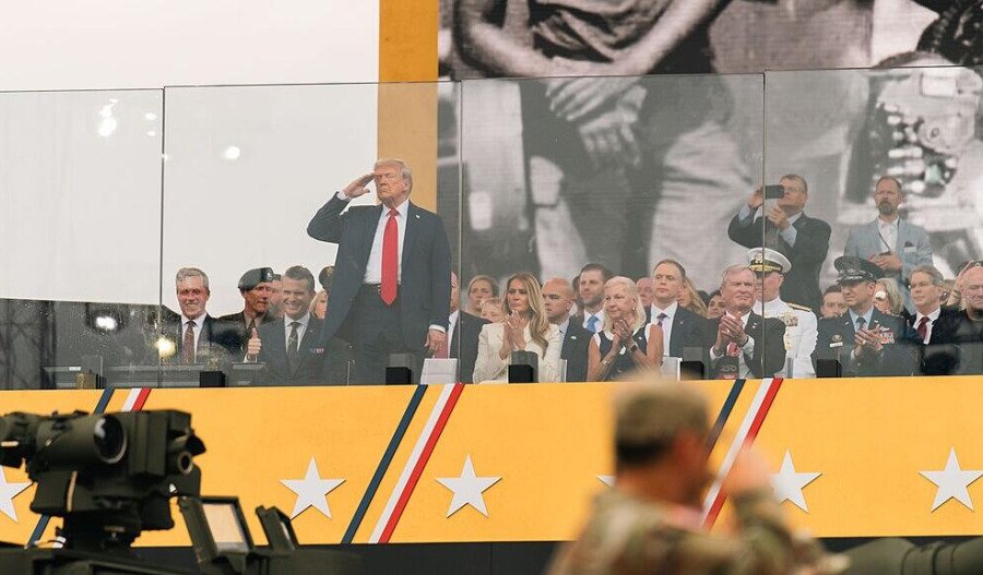 Trump's military parade rolled on alongside protests