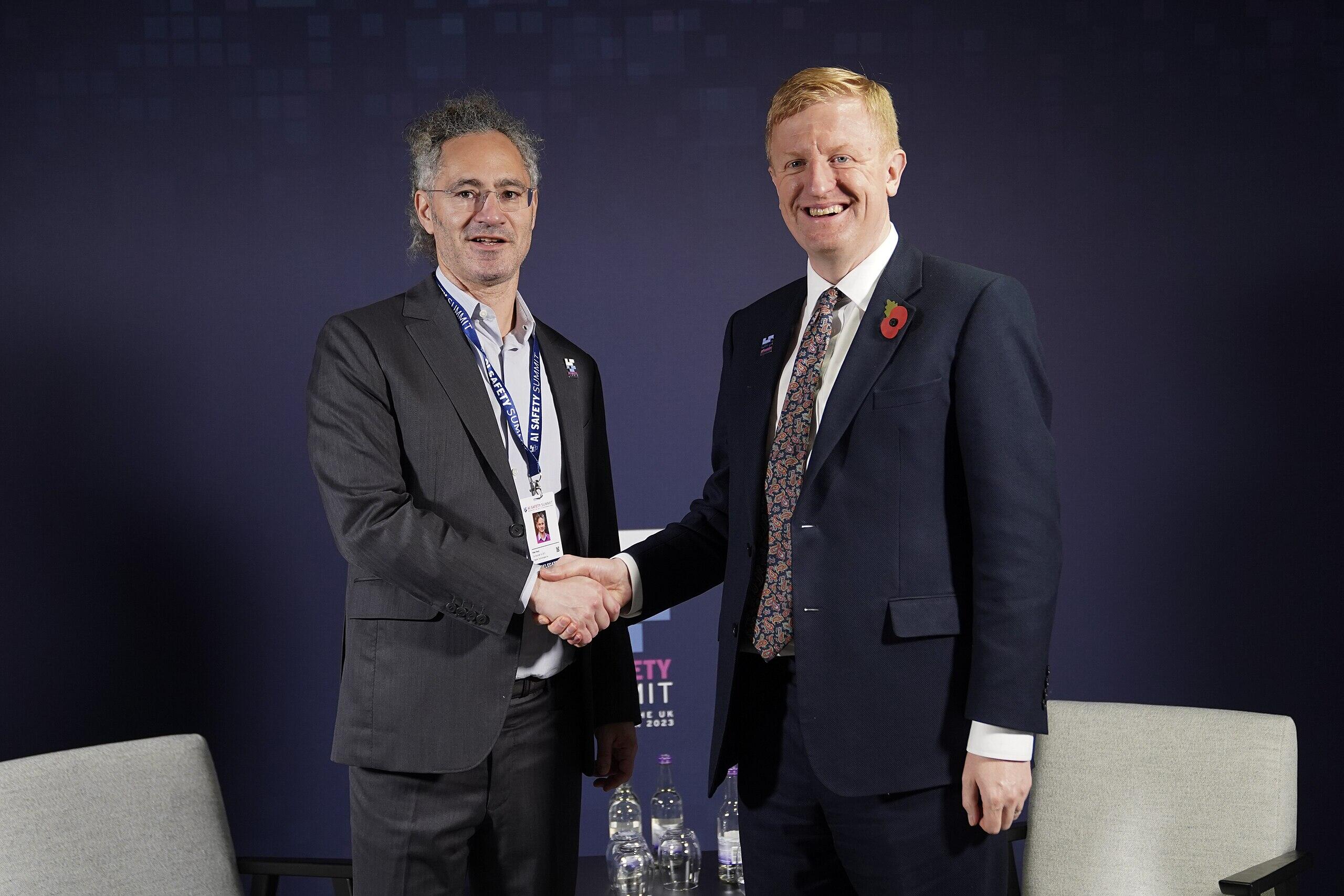 Deputy Prime Minister Oliver Dowden holds a bilateral meeting with CEO of Palantir, Dr Alex Karp as he attends the AI Summit.