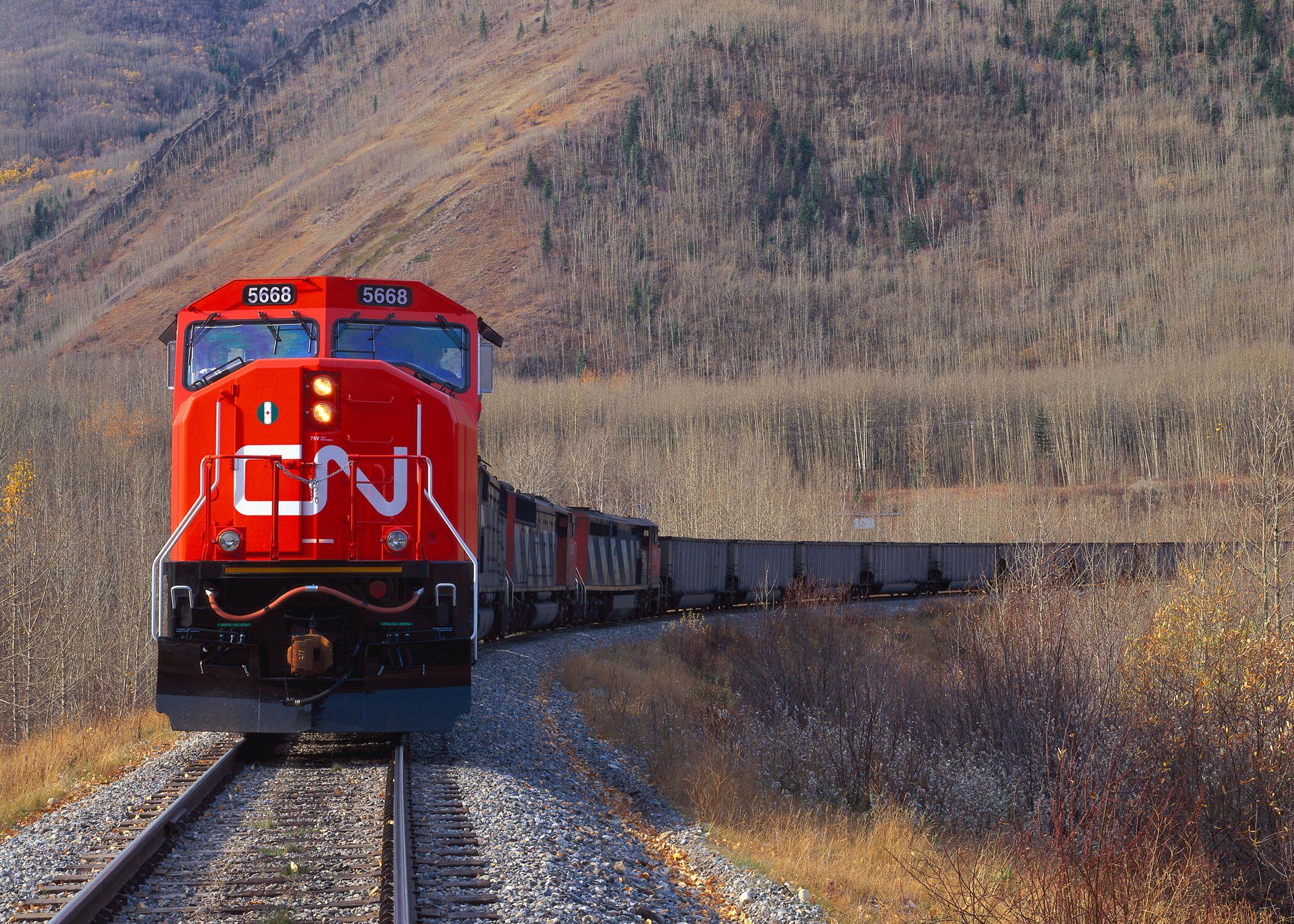 CN train in Grand Cache Alberta
