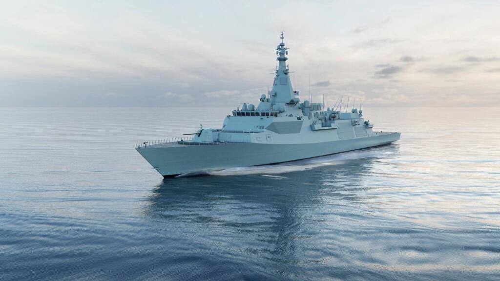 A white combat ship on the ocean