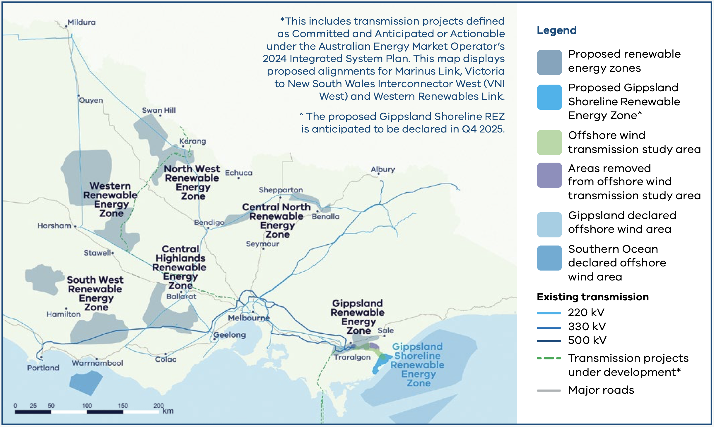 The renewable energy zones proposed in the 2025 Victorian Transmission Plan
