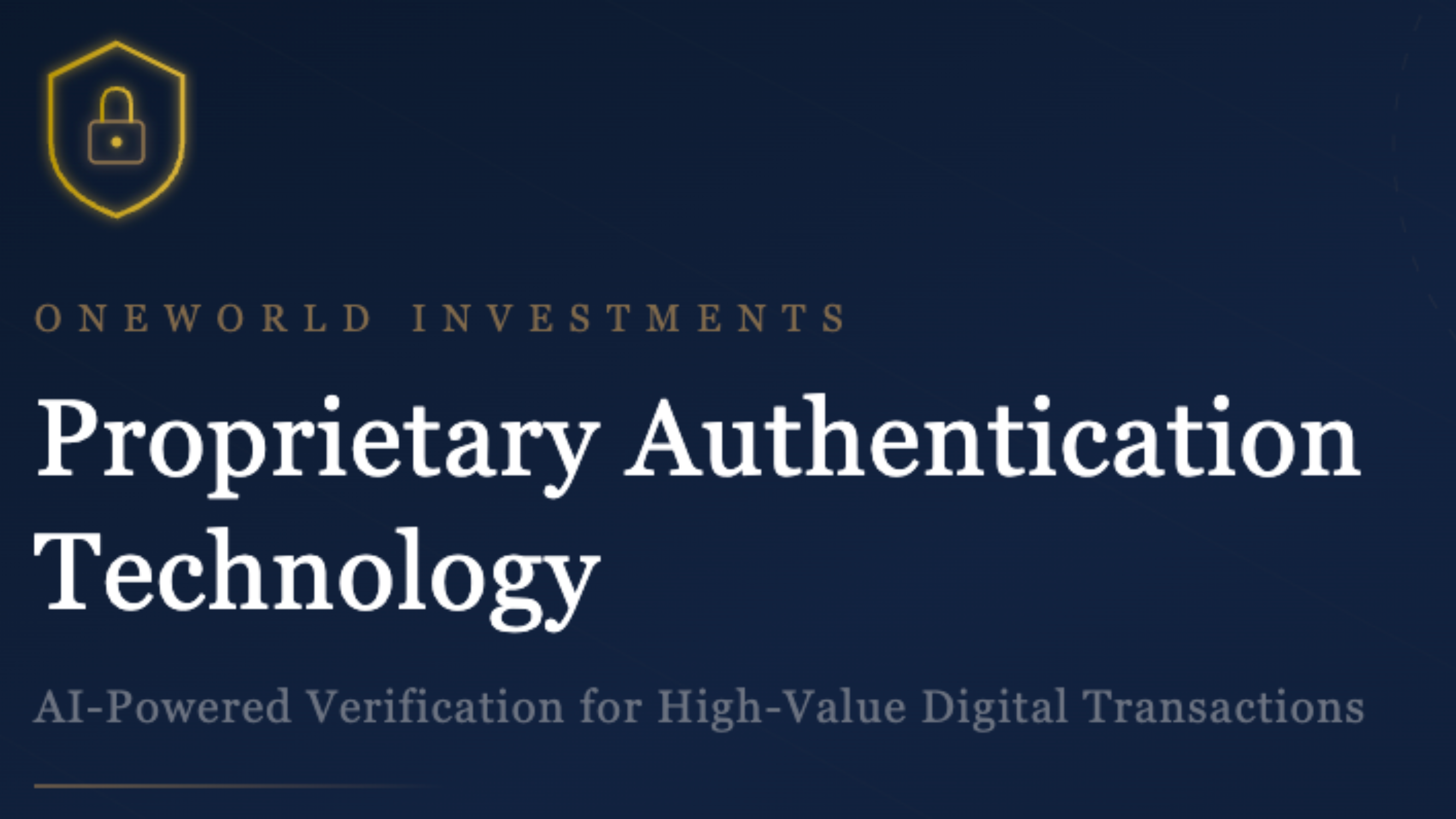 Proprietary Authentication Technology - Acquisition Opportunity