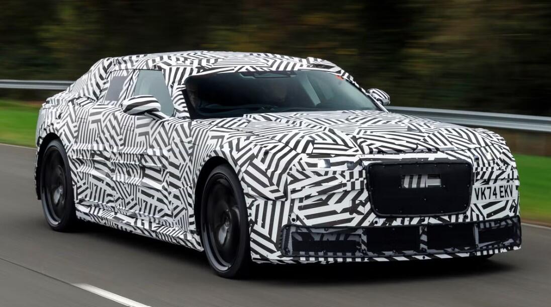 Photos of the new electric Jaguar sedan testing this month.