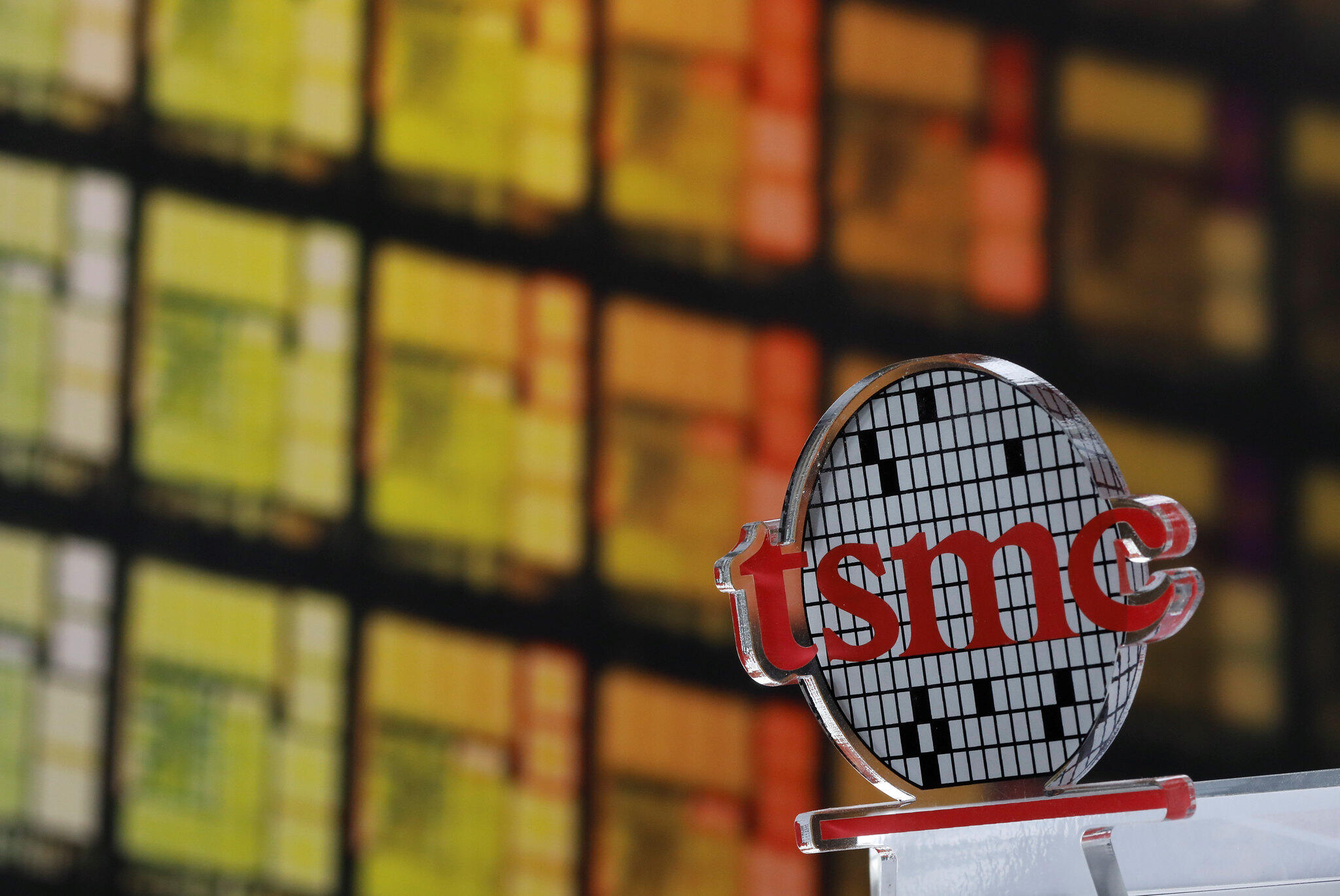 A logo of Taiwan Semiconductor Manufacturing Co (TSMC) is seen at its headquarters in Hsinchu, Taiwan August 31, 2018