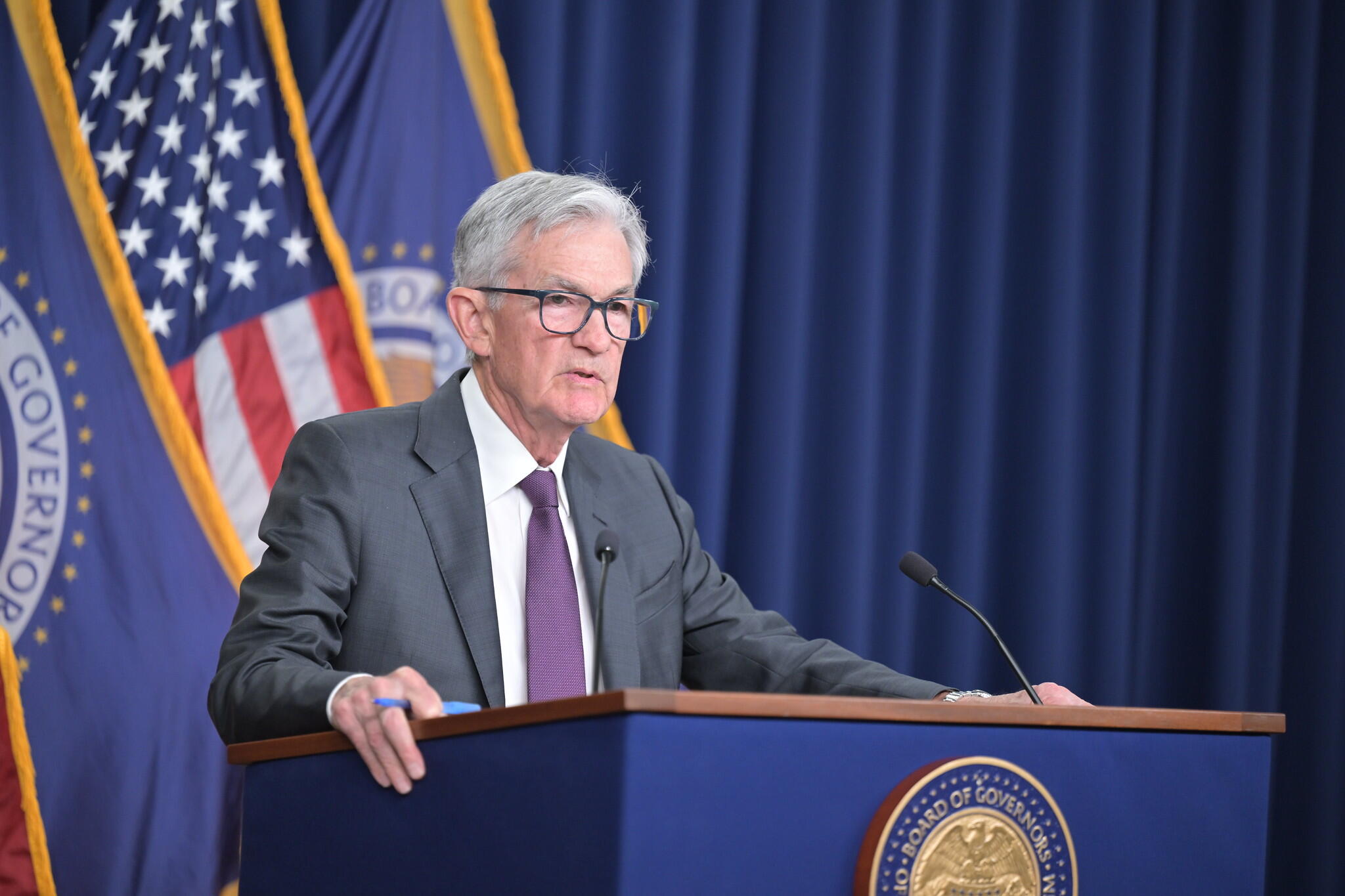 Chair Powell answers reporters' questions at the FOMC press conference on January 29, 2025.