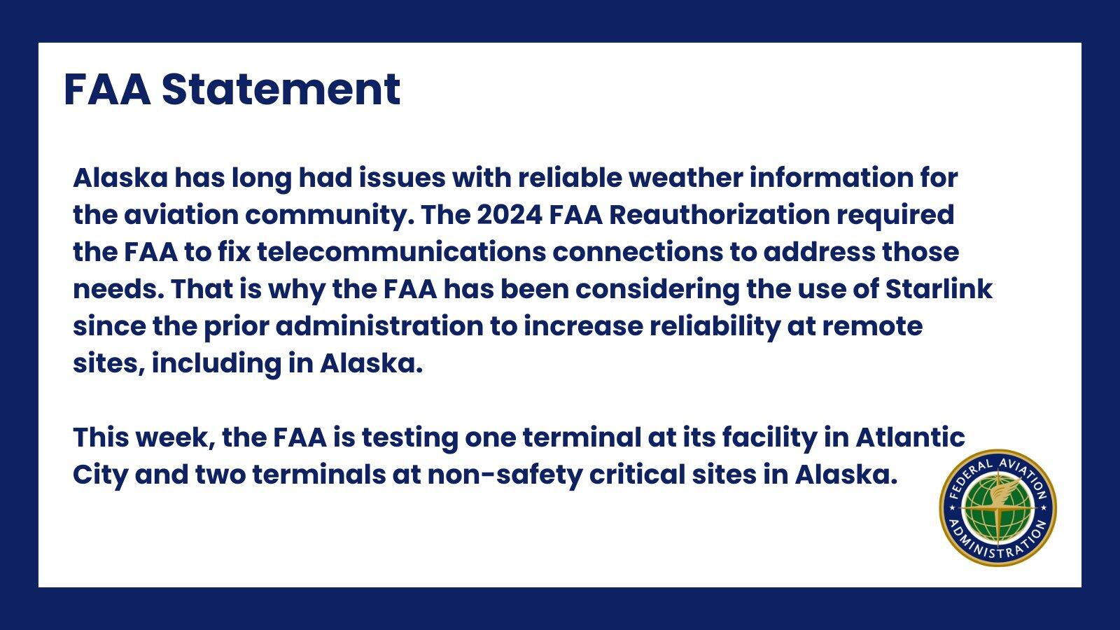 FAA statement